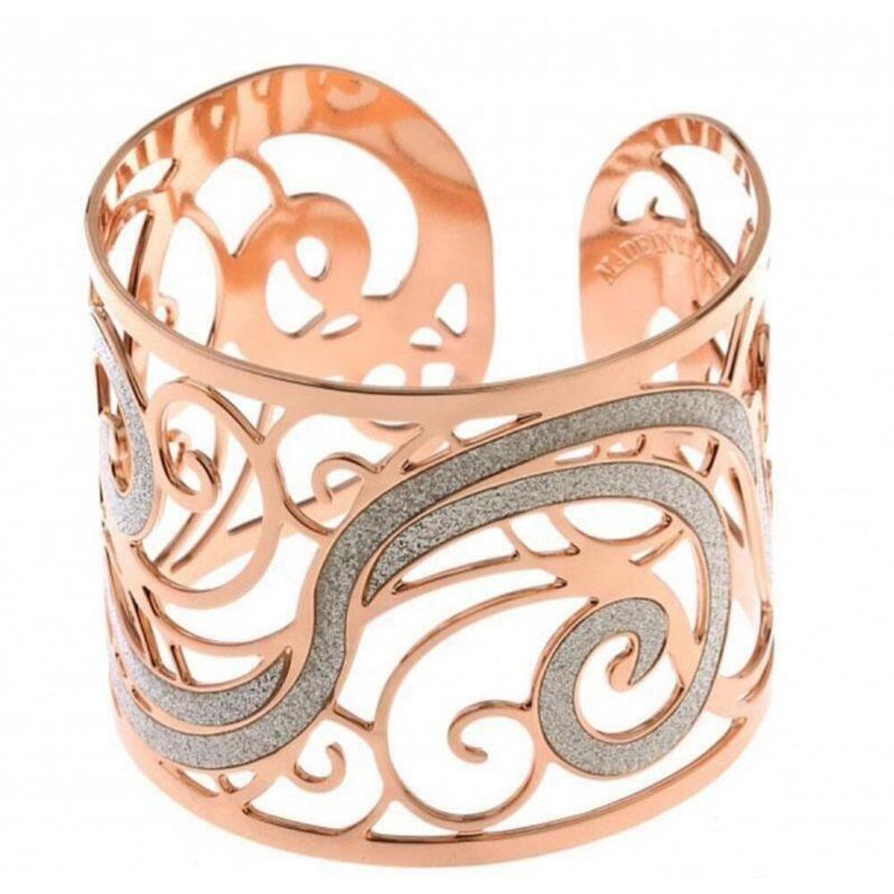 Boccadamo Rigid bracelet in bronze plated pink gold and glitterate surfaces